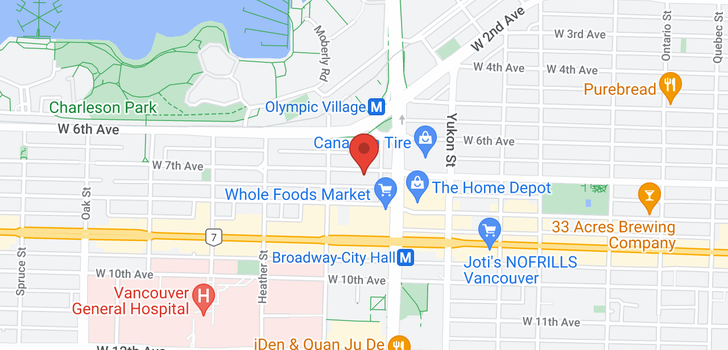 map of 805 538 W 7TH AVENUE